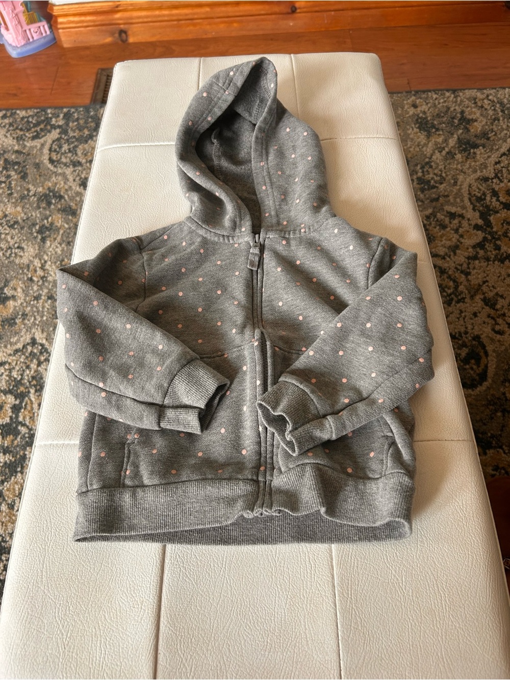 Polka dot zip up sweater